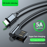 USB Elbow 5A Super Fast Charging Data Cable 0.5/1/2 Meters Suitable for Android Huawei Type C Mobile Computer Charging CableHA60