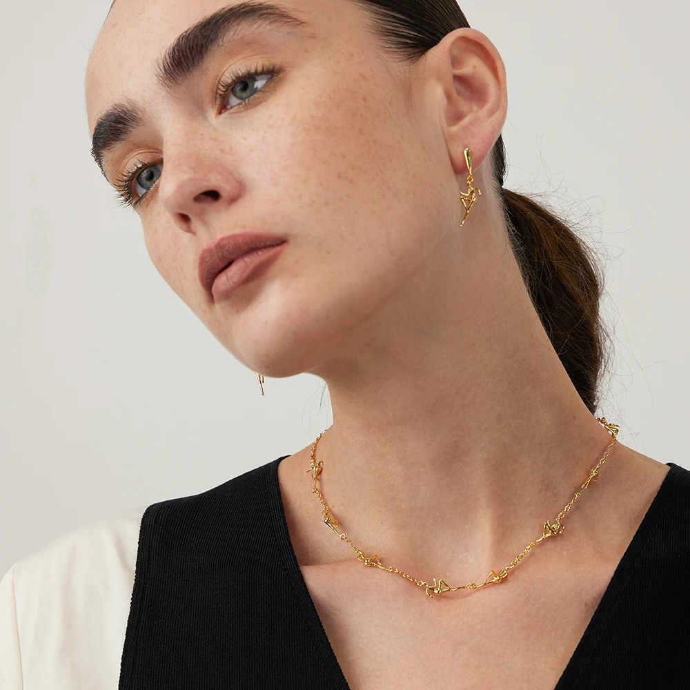 ENFASHION Athlete Dancer Figure Necklace For Women Collares 18K Gold Color Necklaces Fashion Jewelry Graduation Party P223309