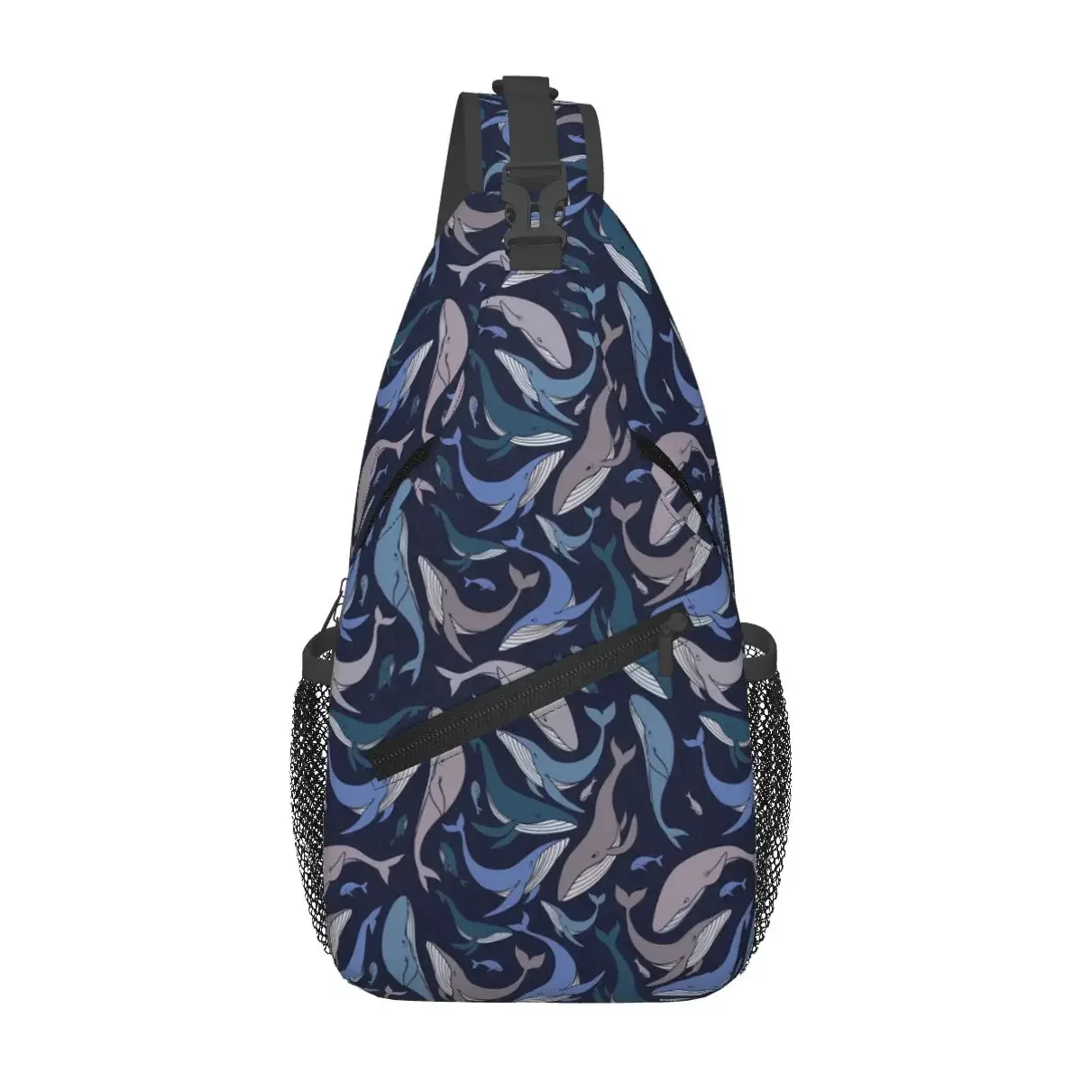 

School Of Whales Chest Bag Men Sling Crossbody Backpack Chest Bag Traveling Hiking Daypack Shoulder Bag
