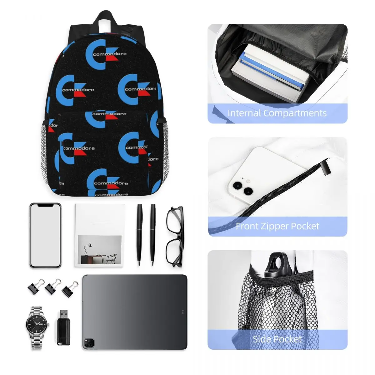 Commodore 64 Go Back To Your Childhood Rucksack, heißer Verkauf, Tagesrucksack, große Kapazität, Büchertasche, Umhängetaschen für Männer und Frauen, Schultasche
