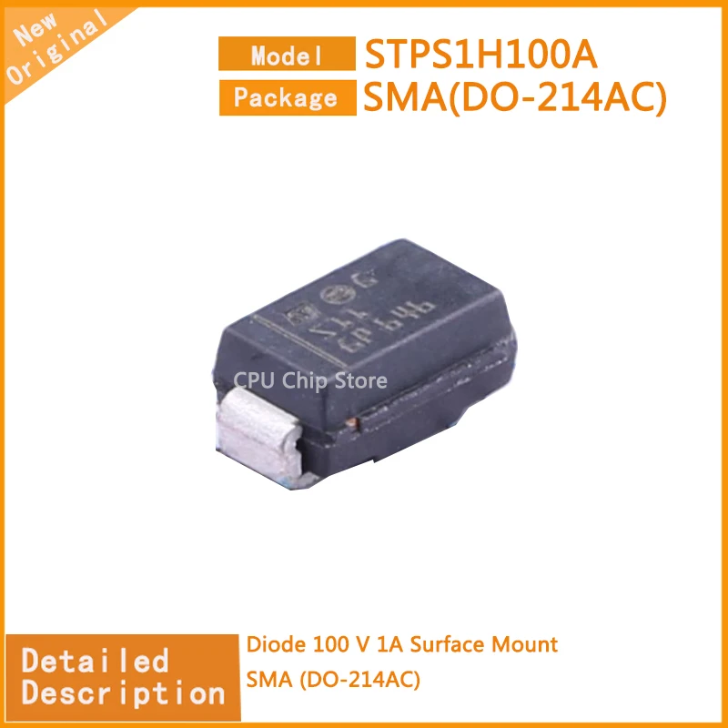 50Pcs/Lot   New Original  STPS1H100A  STPS2H100A STPS1  Diode 100 V 1A 2ASurface Mount SMA (DO-214AC)