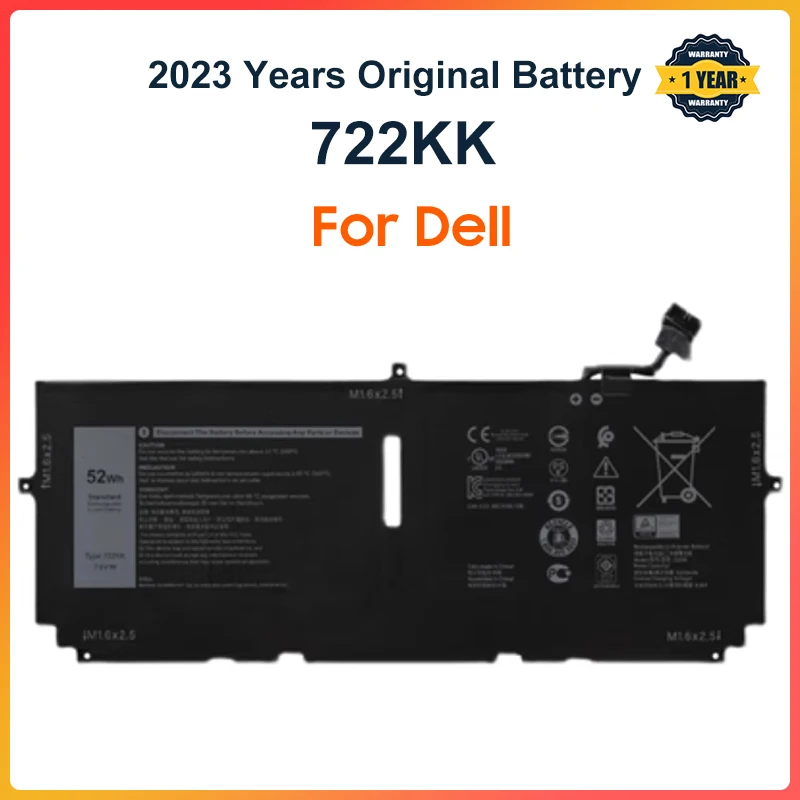 

722KK Laptop Battery For Dell XPS 13 9300 9310 9380 Series P117G P117G001 P117G002 2XXFW FP86V WN0N0 7.6V 52Wh