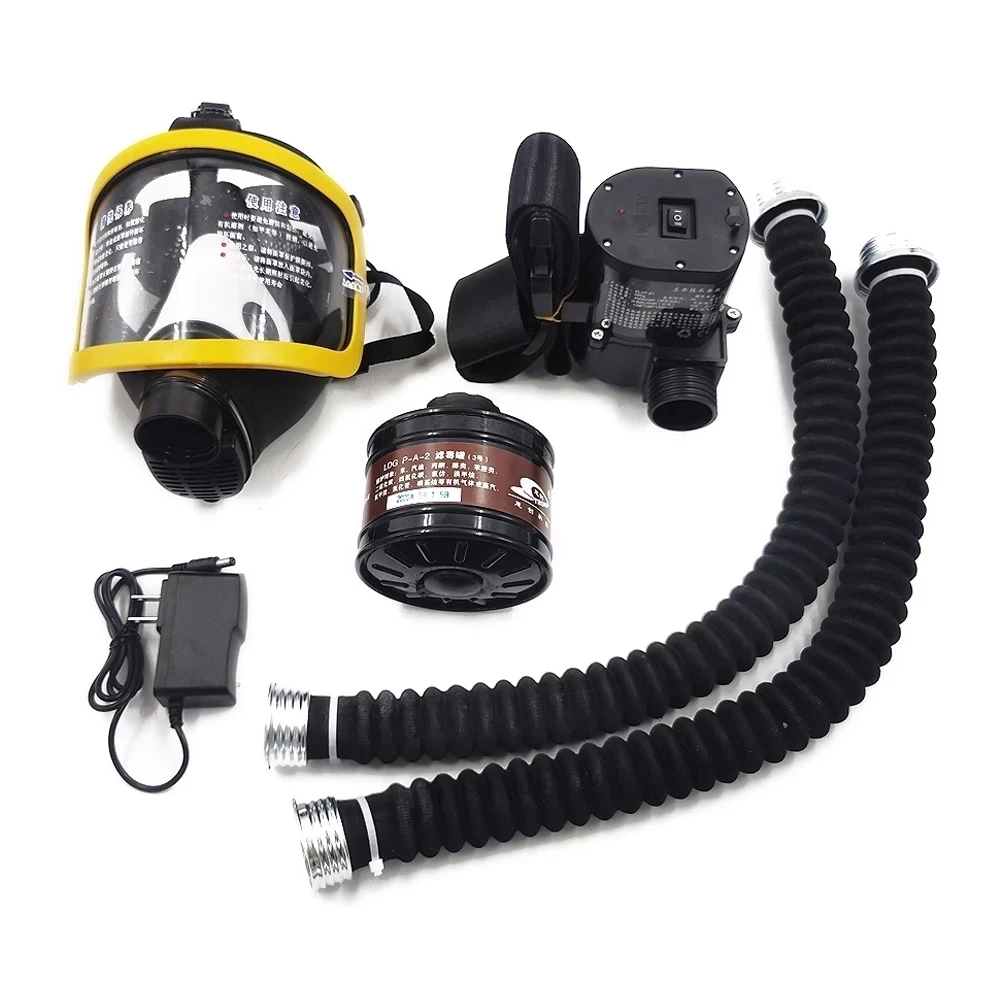 Electric full face mask electric pump, industrial paint spraying electric respirator, portable gas mask, constant flow