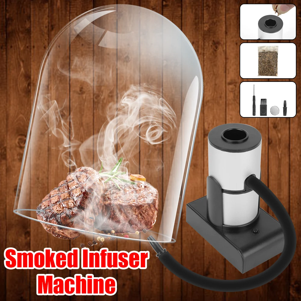 Smokehouse Cooking Meat Fish Bacon Smoker Portable Molecular Cuisine Smoking Gun Wood Chips Food Cold Smoke Generator
