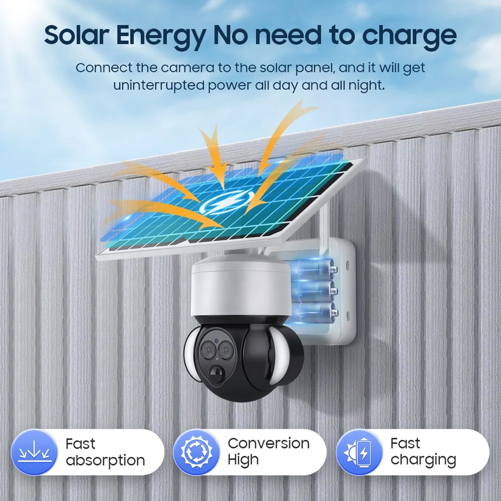 كاميرا 6MP Wifi 4G 12X زووم بصري تعمل بالطاقة الشمسية كاميرا Cctv IP عدسة مزدوجة رؤية زاوية واسعة #3