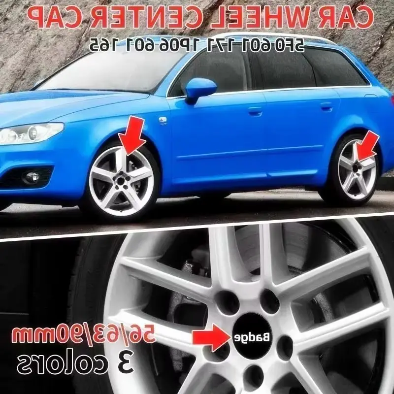 

4pcs 56mm 63mm 90mm 5F0601171 Center Cap Badge External Accessories For 1P06601165 Car Wheel Seat Leon IBIZA FR Cupra Ateca