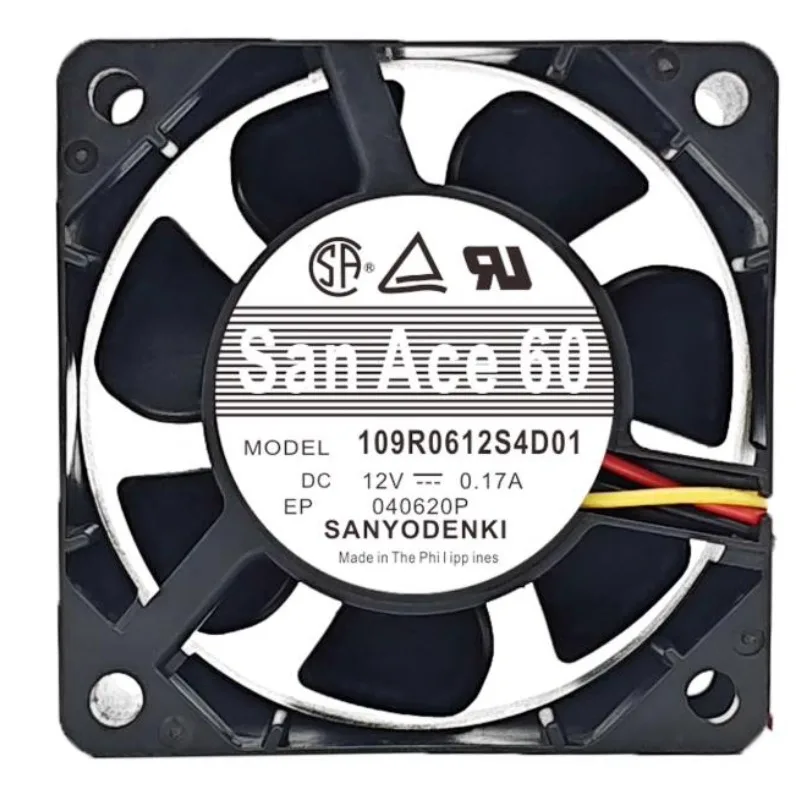 

New Cooler Fan for Sanyo 109R0612S4D01 DC12V 0.17A 6025 Cooling Fan 60 * 60 * 25mm