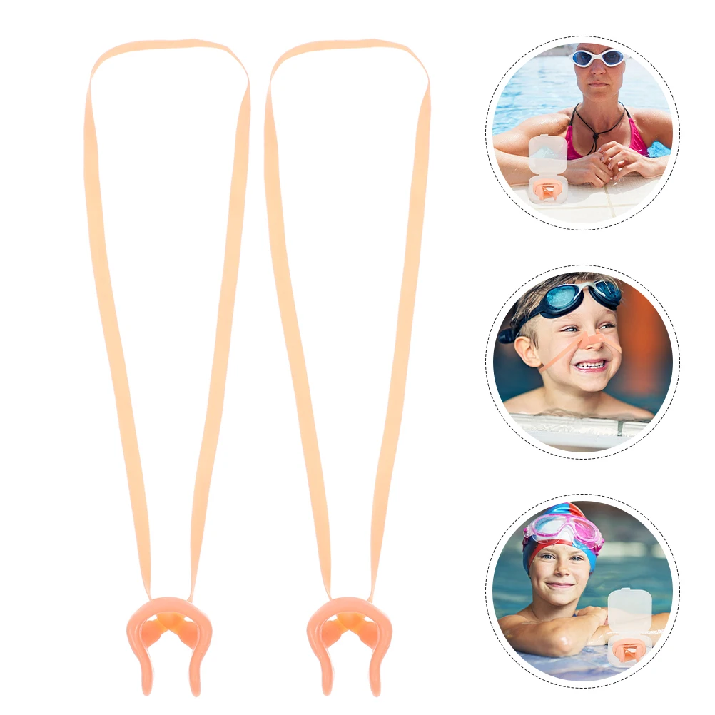 

8 Pcs Waterproof Nose Plugs for Swimming Clip Clips with Strap Protectors Child