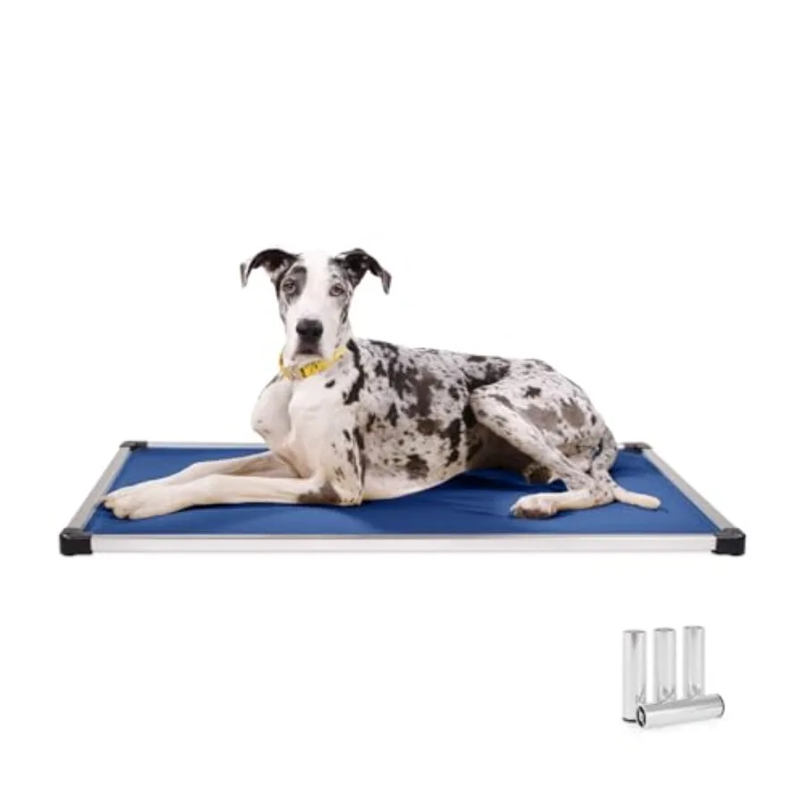 Cama para Perro Acolchada y Resistente a Mordidas, Prácticamente Indestructible, Azul, Talla XX-Large, 50 L x 33 W x 8 H, con Patas Incluidas