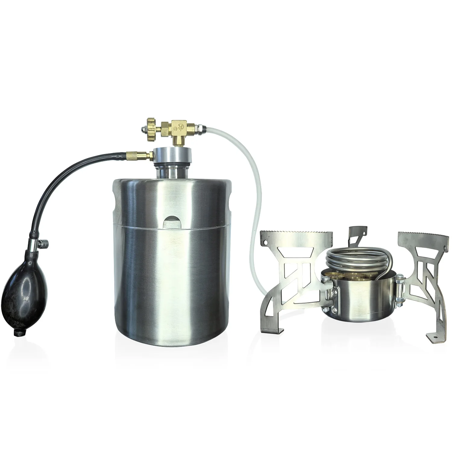 Outdoor Portable Alcohol Stove with Separate Stove and Jar Design Pressurized Fuel Tank with High Altitude Areas