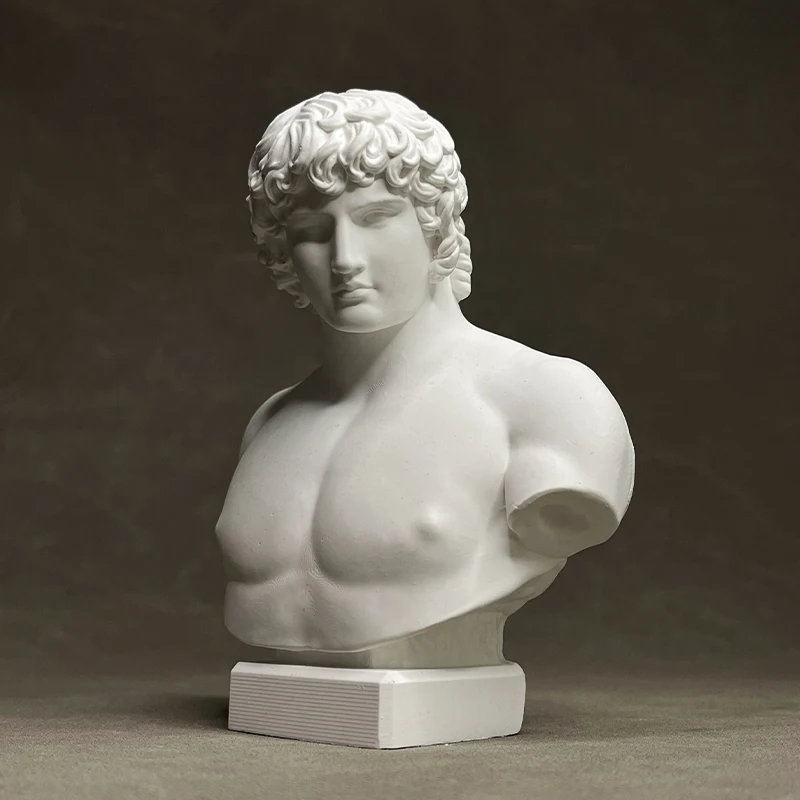 Legendary Figure of the Roman Empire Antinous Plaster Sculpture Desktop Ornaments Decorative Props