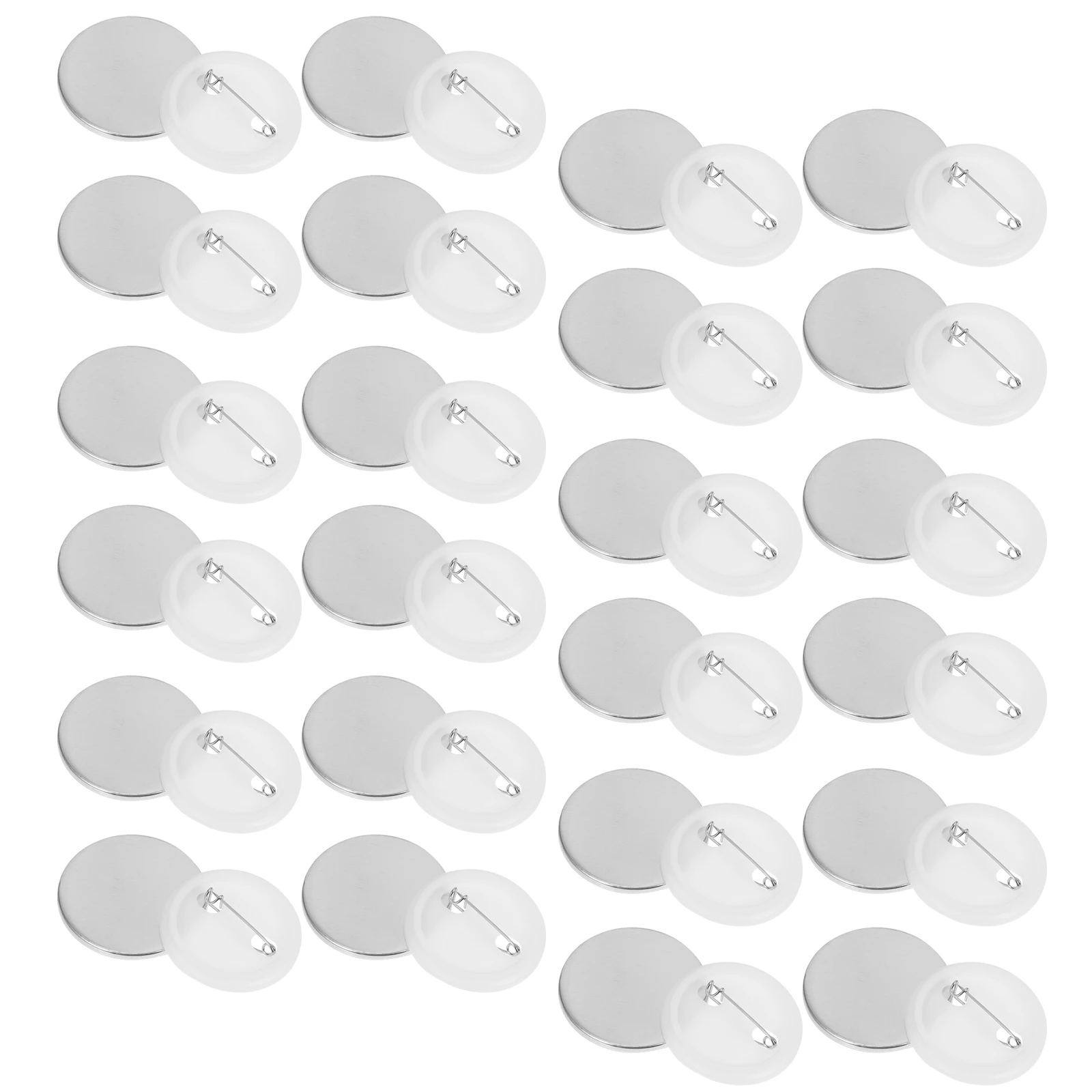

100pcs Blank Button Badges Crafts Unfinished Badge Parts Plastic Alloy Pin Decorations for Gifts Travel Graduation