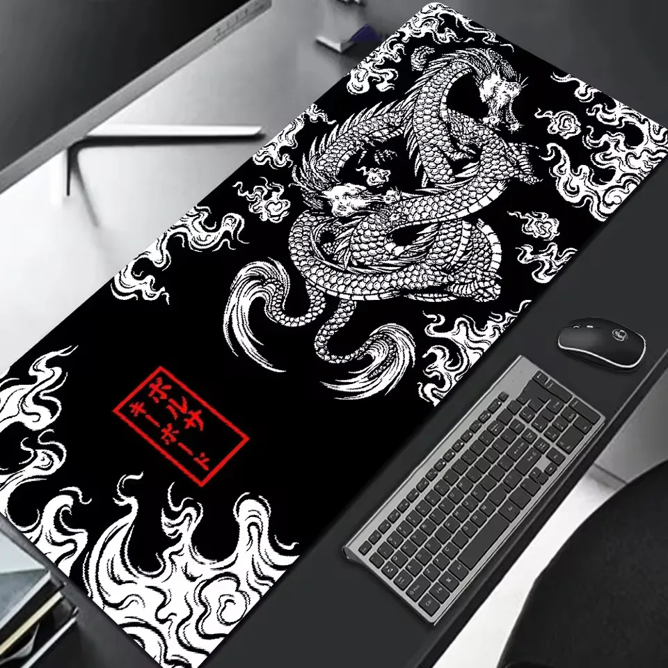 Grand tapis de souris de jeu XXL pour clavier de joueur (900 x 400 mm/800 x 300 mm) – Surface en tissu haute vitesse et tapis de bureau antidérapant pour ordinateur portable