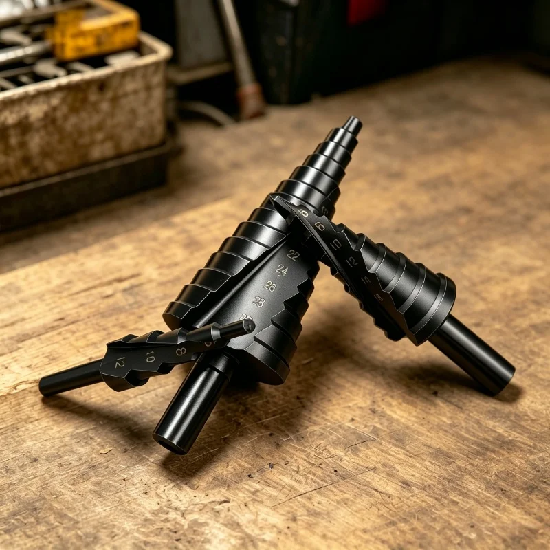3Pcs HSS Step Drill Bit Set 4‑32mm Straight Shank Cone Drill for Metal Wood PVC Hole Drilling