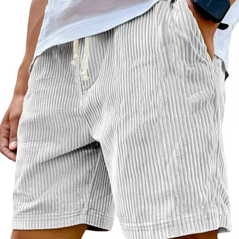 Summer Men Corduroy Shorts Casual Lightweight Loose fit Men's Beach Board Shorts Short Pants Trousers