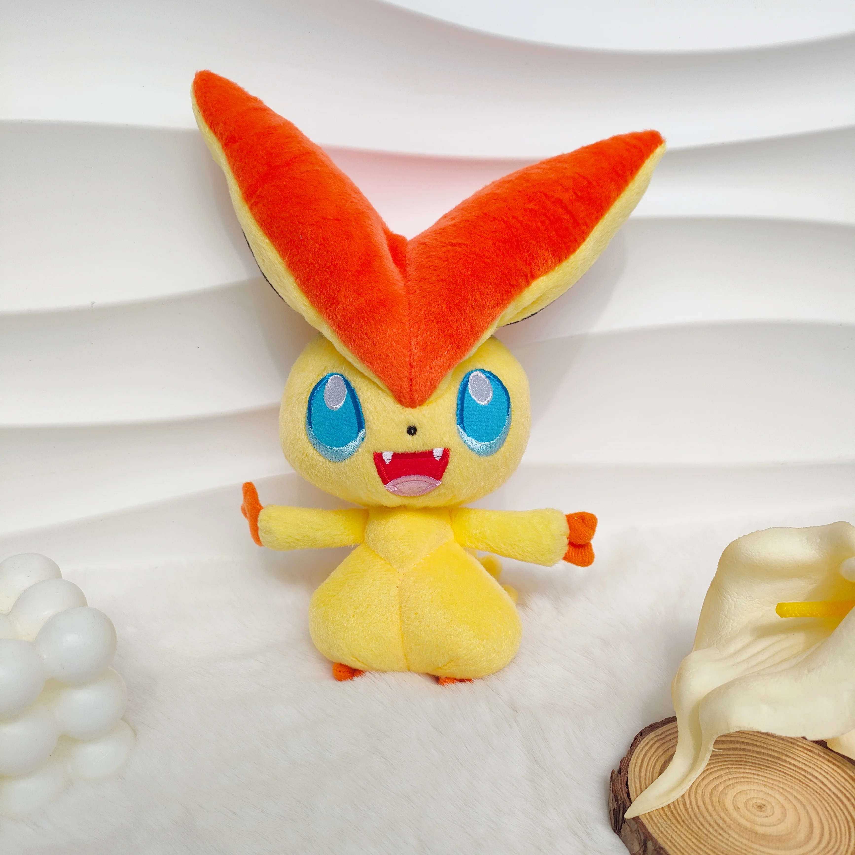 New Cute Pokémon Victini Plush Doll Tabletop Ornament Home Living Room Decor Toy For Collection Gift 20cm