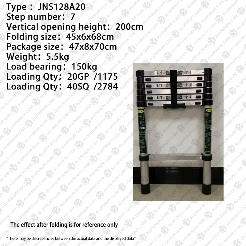 Compact Movable Aluminum Alloy Telescopic Ladder Industrial Design Style EN131 Certified Folding Ladders Household Outdoor Use