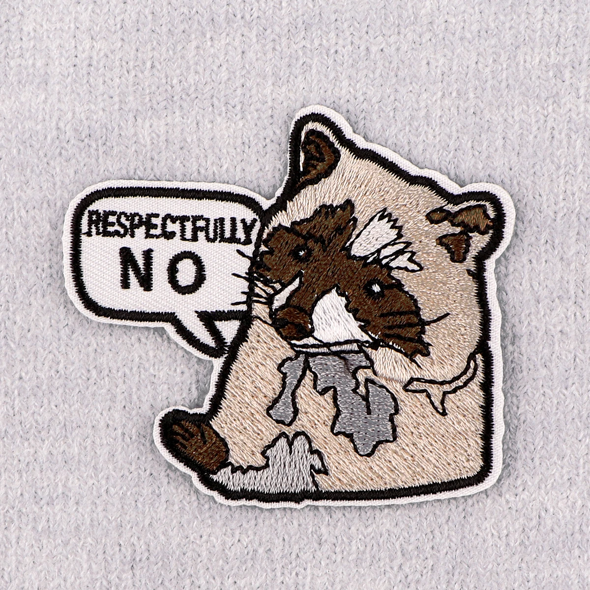 Cute Raccoon Quotes Patch Embroidery Funny Animal Embroidered Logo Garment Accessories Sticker Patches Clothing Gifts for Friend