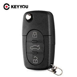 KEYYOU 3 pulsanti telecomando Flip Car Key Shell Case CR1616 per VW Volkswagen Golf 4 5 6 Passat B5 B6 Polo Bora Touran