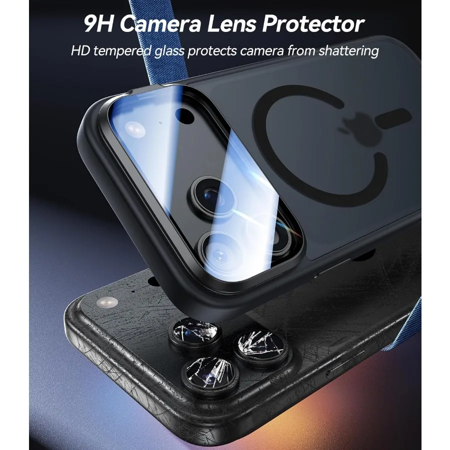 حافظة حماية كاملة مطورة لهاتف iPhone 17 Pro Max مع غطاء كاميرا مناسب لحماية MagSafe 10FT Mil-grade Tr