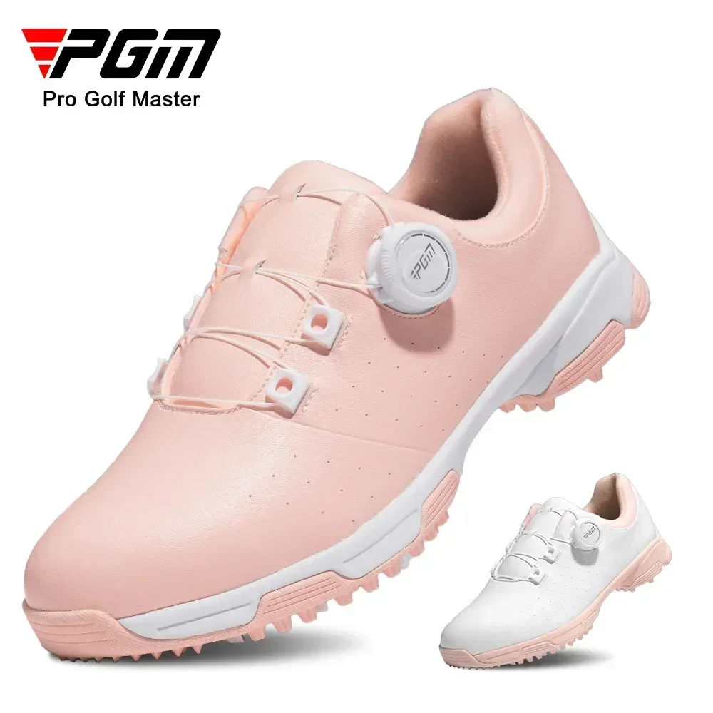 

PGM New Arrival Golf Shoes Women Waterproof Anti-Skid Sports Shoes Knobs Buckle Soft Sneakers Lady Cushioning Spikeless Footwear