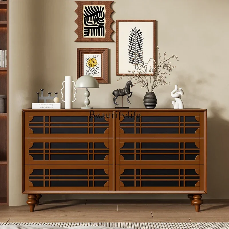 

French retro solid wood antique door cabinet, bedroom wall storage cabinetLX