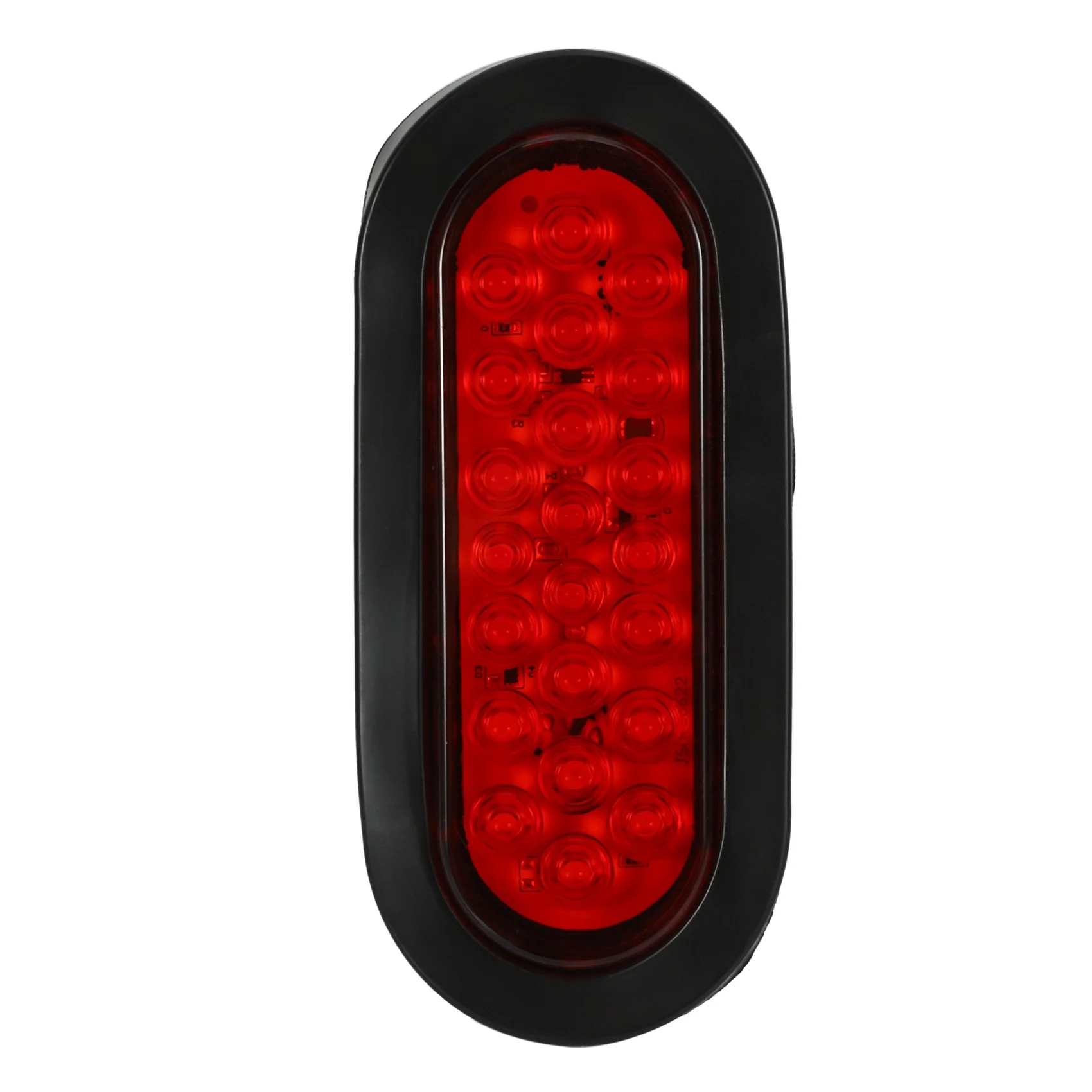 Ingenious-2Pcs 6 Inch Oval Red 22 LED Truck Taillight Transparent Reversing Tail Light For Truck Trailer Warning Light