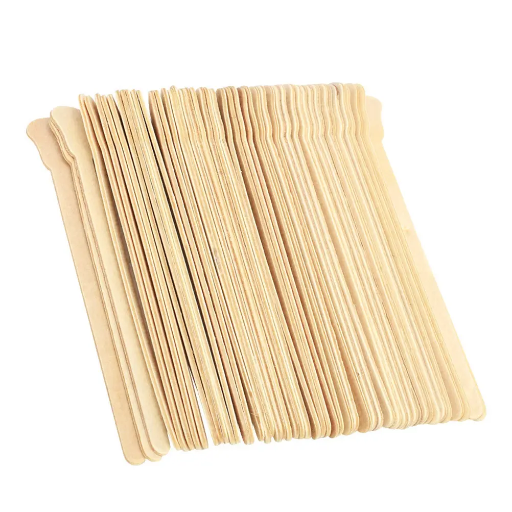 100Pcs Wooden Wax Mixing Sticks Disposable Hair Removal Spatulas Salon and Home Use Wax Application Waxing Spatulas