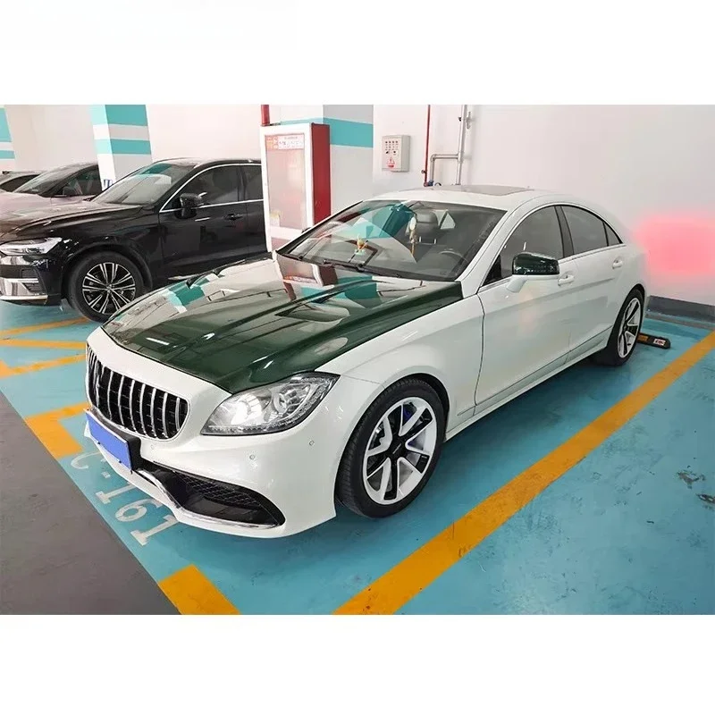 Real Green Carbon Fiber Bonnet Front Hood New Condition Perfect Fit for W218 CLS63 6