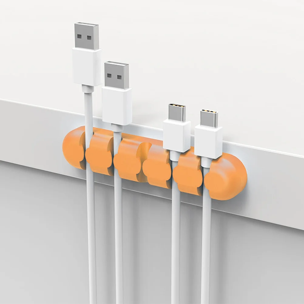 

Cable Organizer Clips Data Line Storage Self Adhesive Cord Management For Usb Audio Cables Desktop Orange