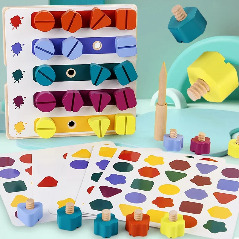 Holzschraube Demontage Lernschraube Demontage Montage Form Farbe Spielzeug Interaktives Spiel für Kinder Geschenk