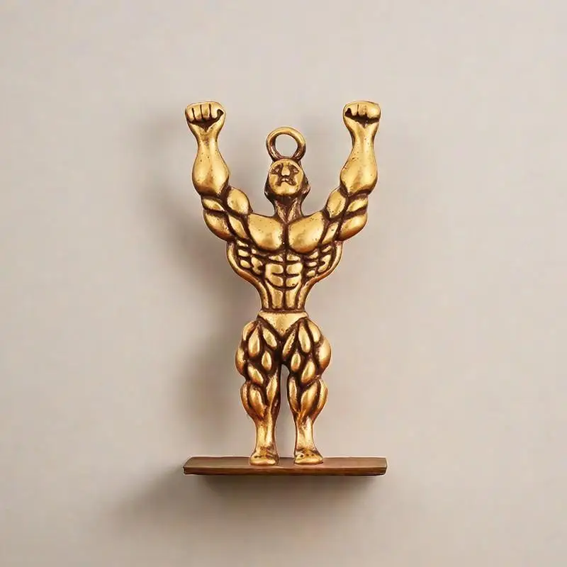 New Vintage Metal Muscle Man Keychain Car Pendant Jewelry Hanging DIY Accessory Creative Lucky Gifts
