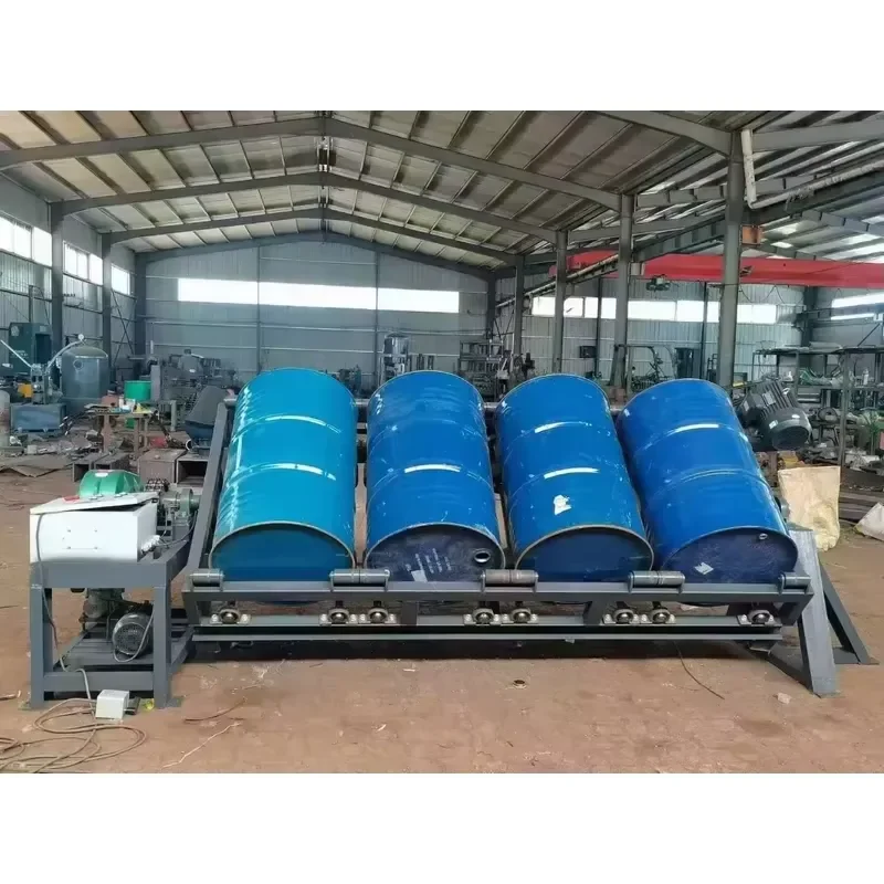 for 200L Drum Washer 6 Station 35RPM Adjustable Timer Industrial Barrel Cleaning Machine for Gas Station Chemical Plant