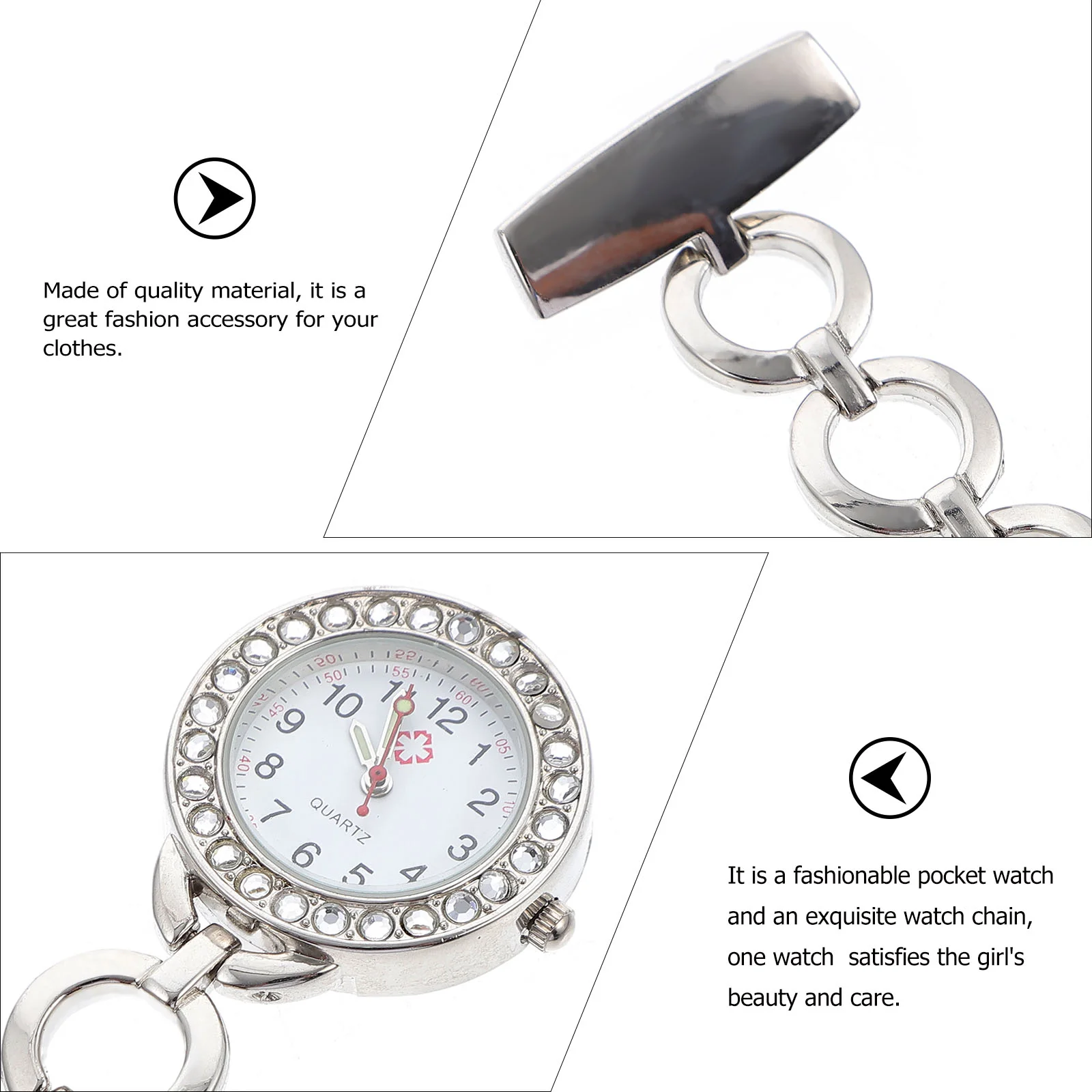 Vintage Pocket Watch Nurse Girls Dresses Mens Gifts 85X3CM Plastic Alloy Fashion Watches for Women Hanging Portable