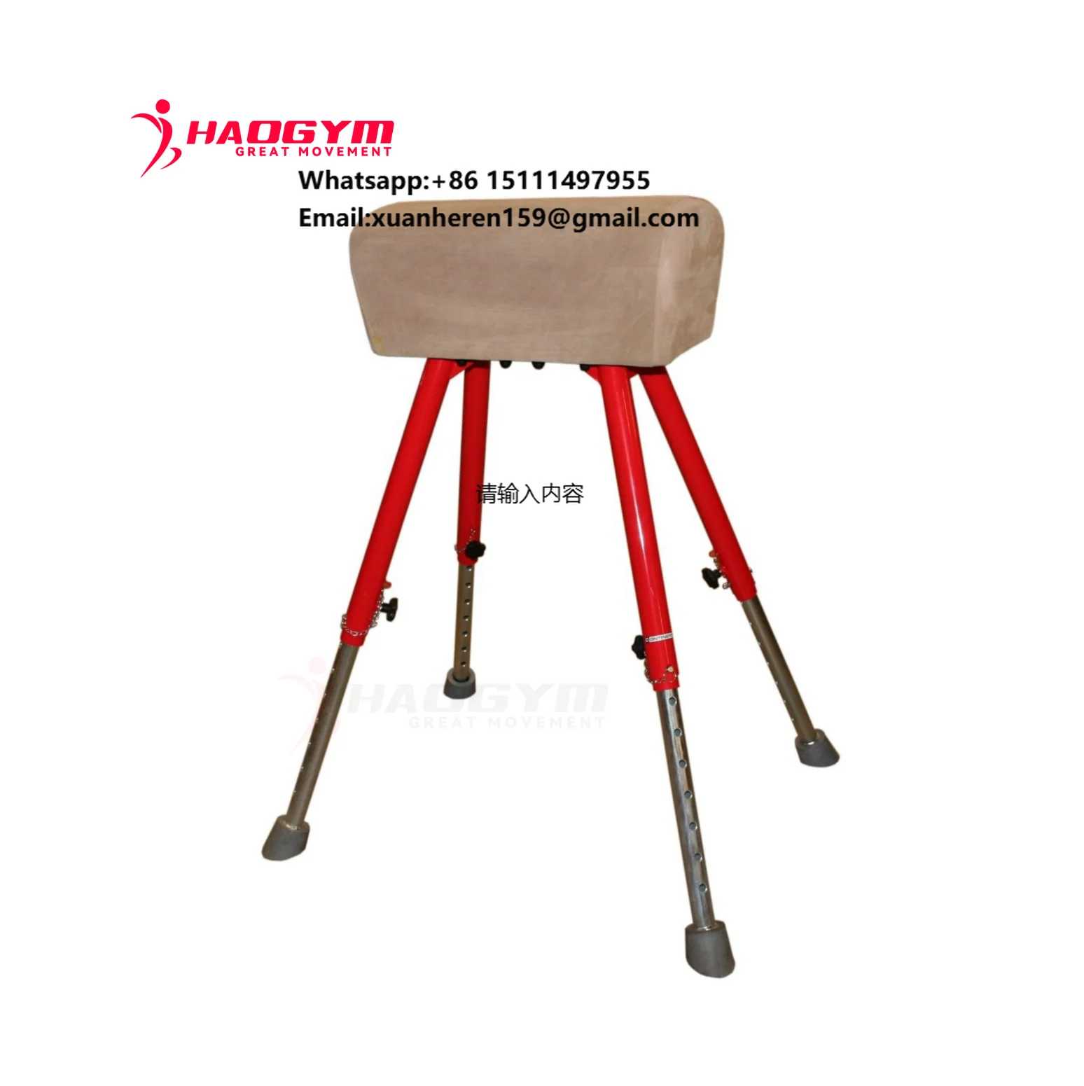 HAOGYM Vaulting Buck Pommel Horse Floor Buck Horse Gymnastic Equipment Bodybuilding Vaulting Buck with Steal Feets