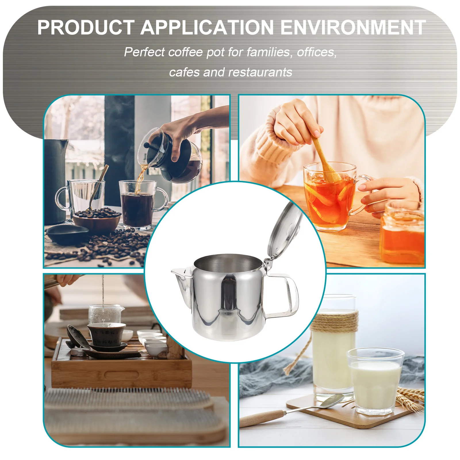 

Thickened Stainless Steel Tea Kettle Premium Household Water Boiling Kettle Coffee Pot Multipurpose Heating Pot for Home Office