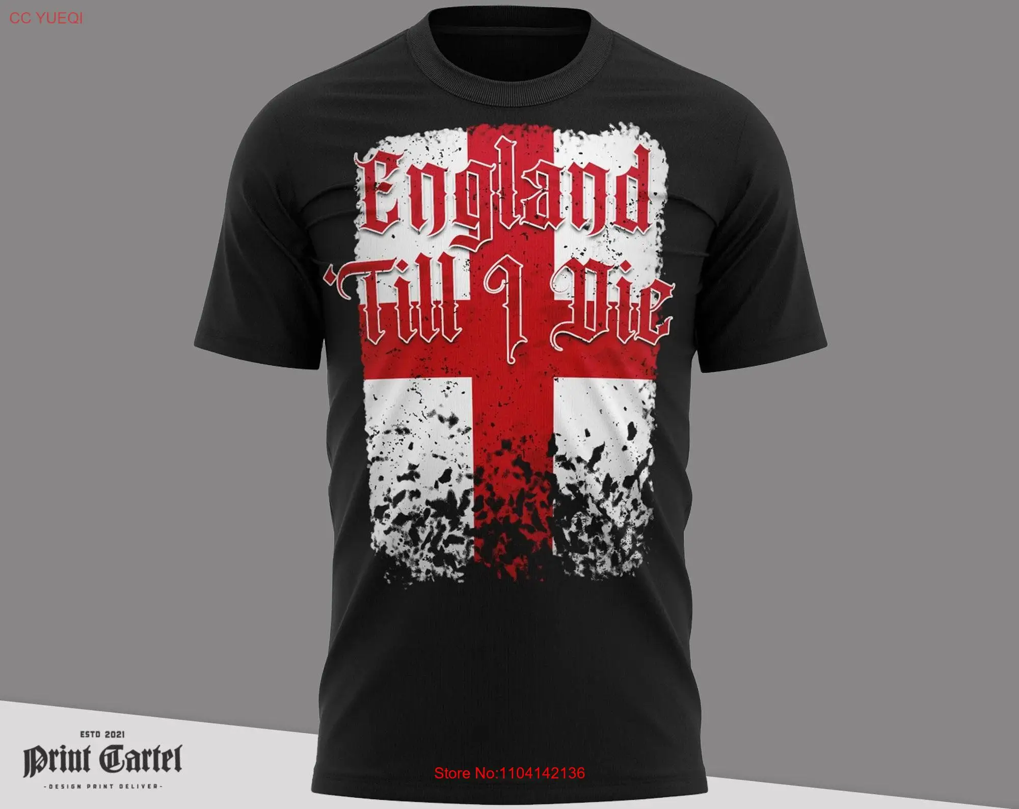 تي شيرت عيد القديس جورج إنجلترا حتى أوت جورج فخور بأن أكون إنجليزيًا بأكمام طويلة أو قصيرة #1