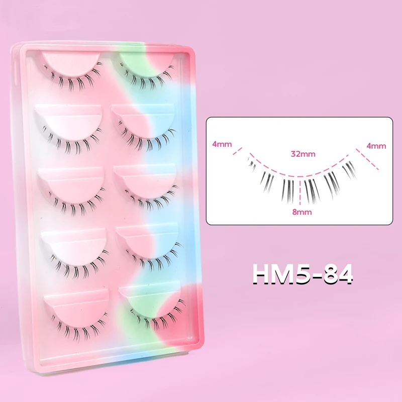 10 Paar untere Wimpern, Packung unter den Wimpern, weiche untere Wimpern, 100 % handgefertigt, transparentes Band, Manga-Unterwimpern, Make-up-Tools – Detail 21