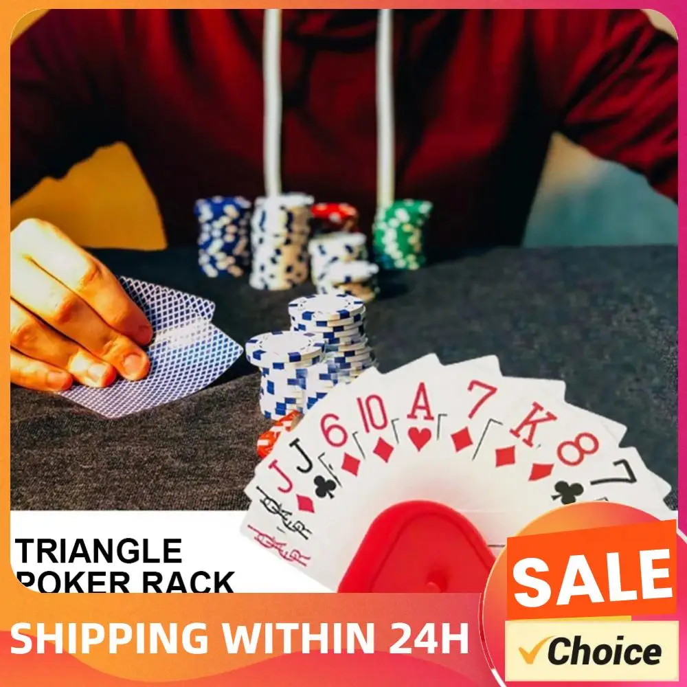 4pcs Playing Card Holder Board Hands-Free Playing Card Holder Triangle Shaped Poker Card Organizer for Seniors Children Adults