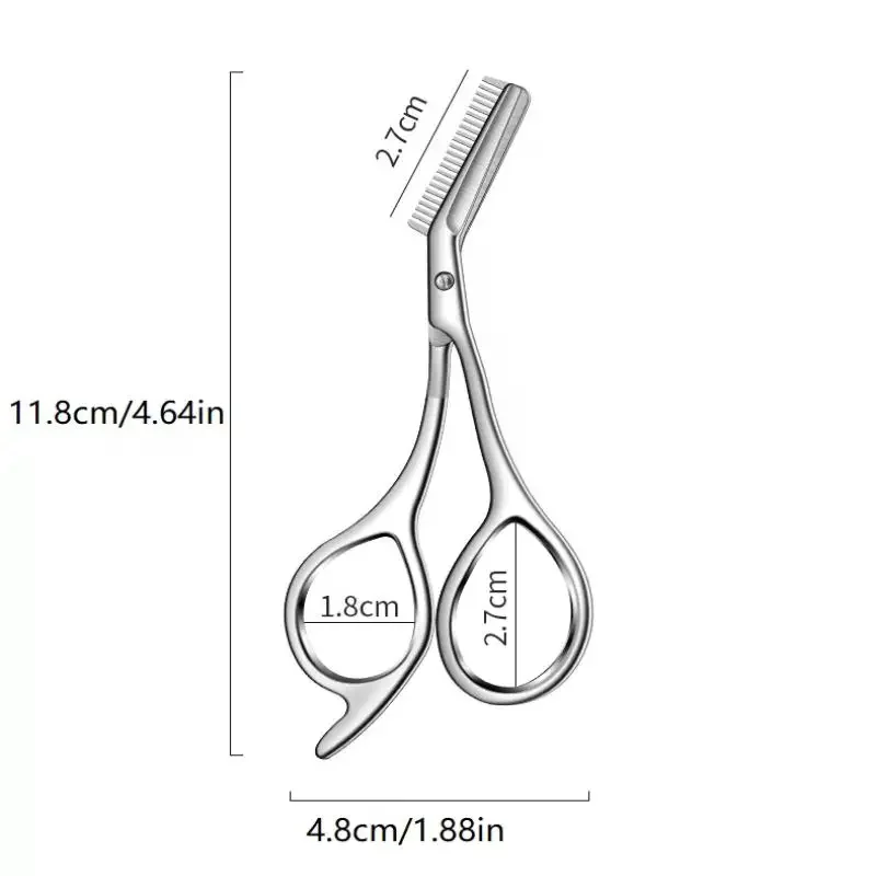 1Pcs Eyebrow Trimming Scissors With Combs Professional Eyebrow Trimmer Stainless Steel Grooming Eyebrow Shaping Scissors Tools