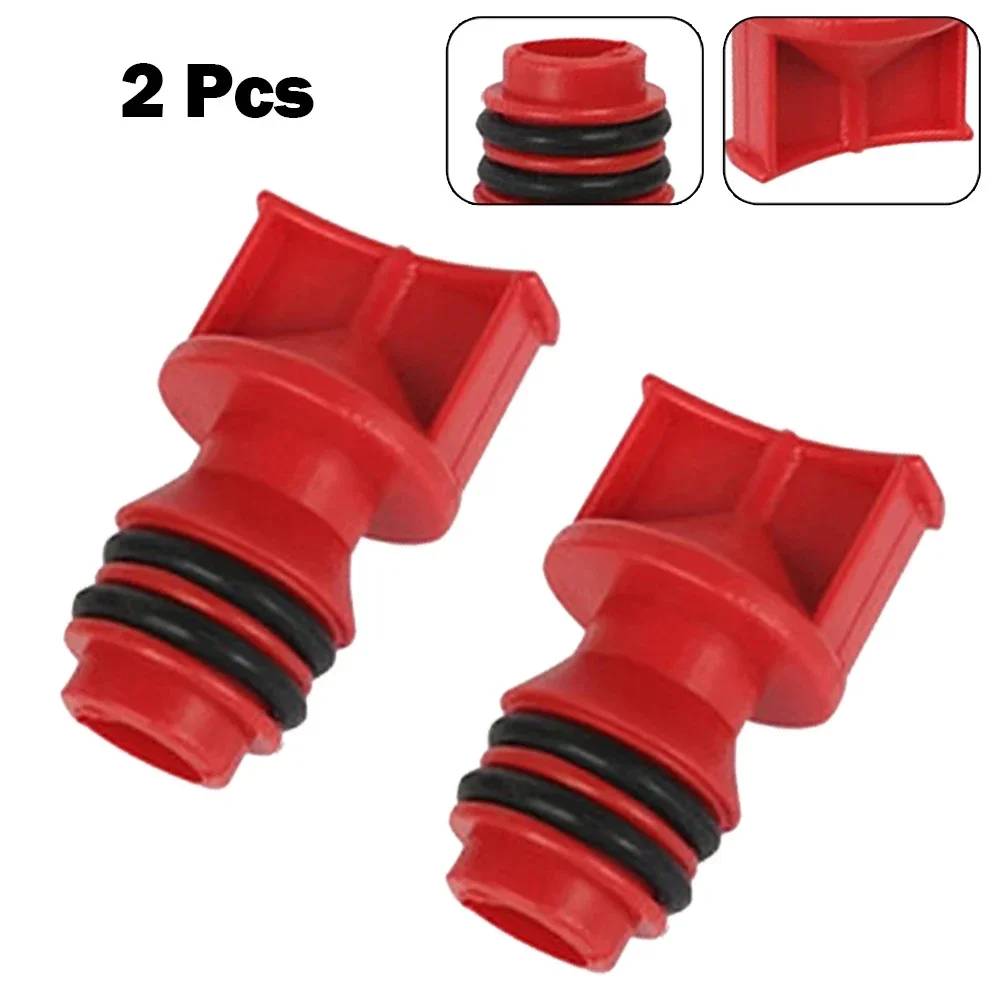 2pcs Red Plastic 17mm Male Thread Dia Air Compressor Oil Plugs Oil Breather Cap Pneumatic Tool Accessories