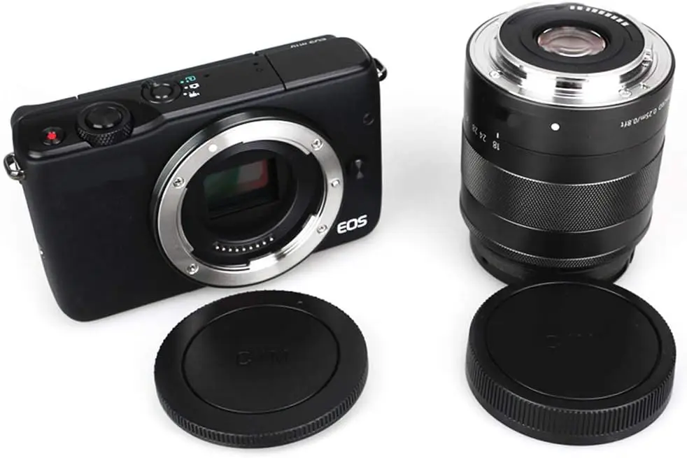 Body Cap and Rear Lens Cap Cover Kit for Canon EOS M50 M50 Mark II M5 M6 M6 Mark II M200 M100 EF-M Mount (2 PACK/lot)