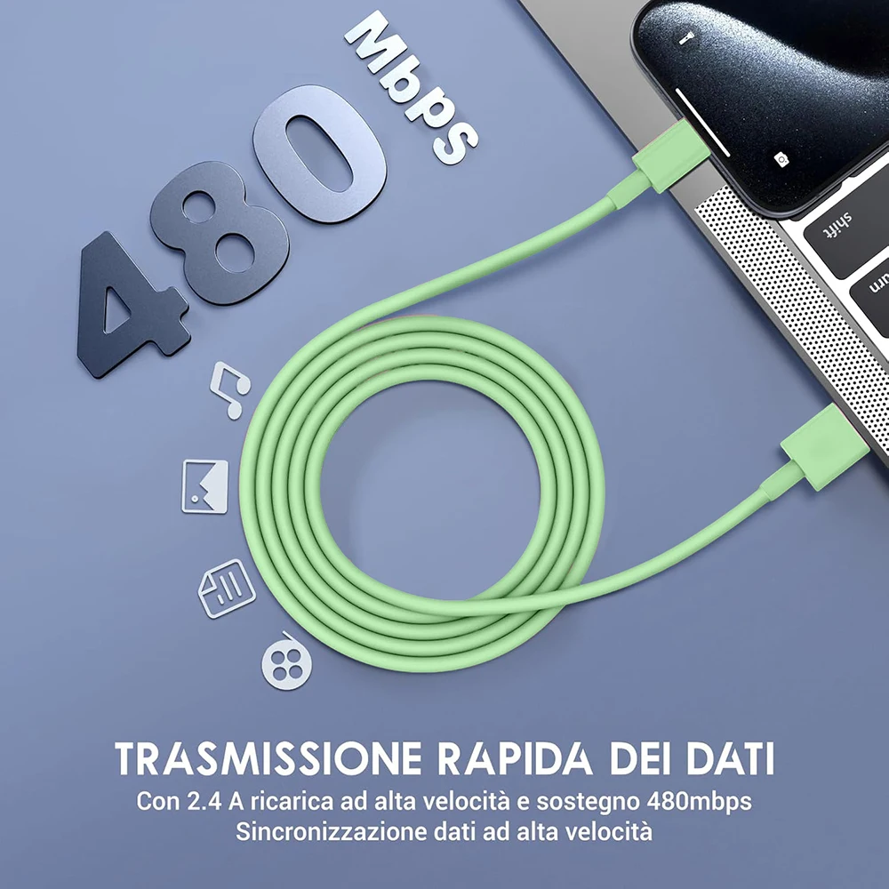 USB A إلى نوع C كابل متعدد الألوان كابل بيانات شحن سريع لهواوي سامسونج Xiaomi أندرويد Typec خط بيانات الهاتف المحمول 1M2M3M #5