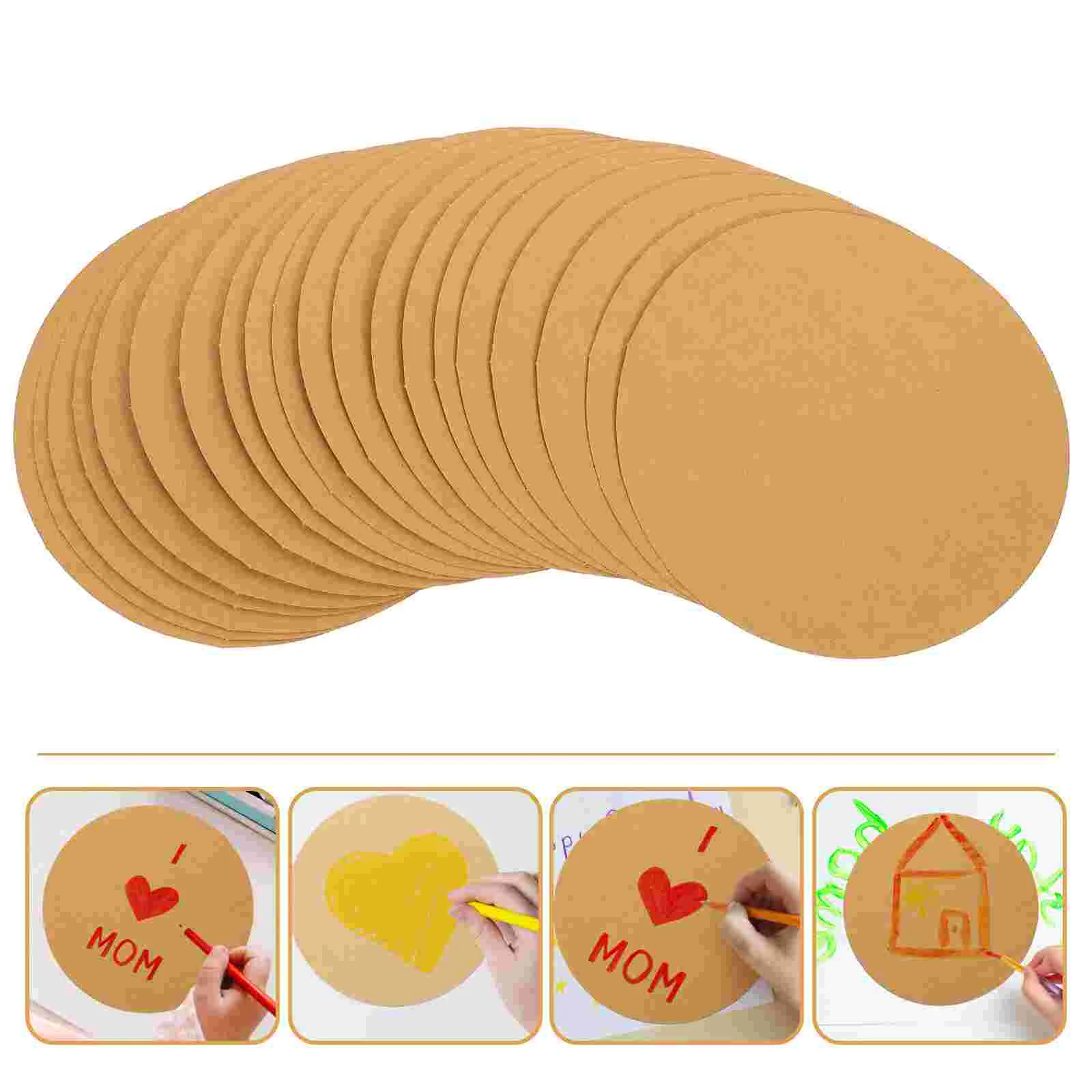 40 Pcs Drawing Board Round Paper Painting Cardboard Cards Stock Cardboards Hardboards White Calligraphy Office