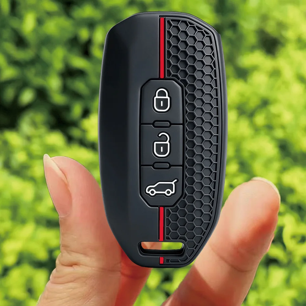 3 Button Silicone Car Smart Remote Key Cover Case For Ford Territory EV Bag Shell Holder Protector Key Chain Auto Accessories