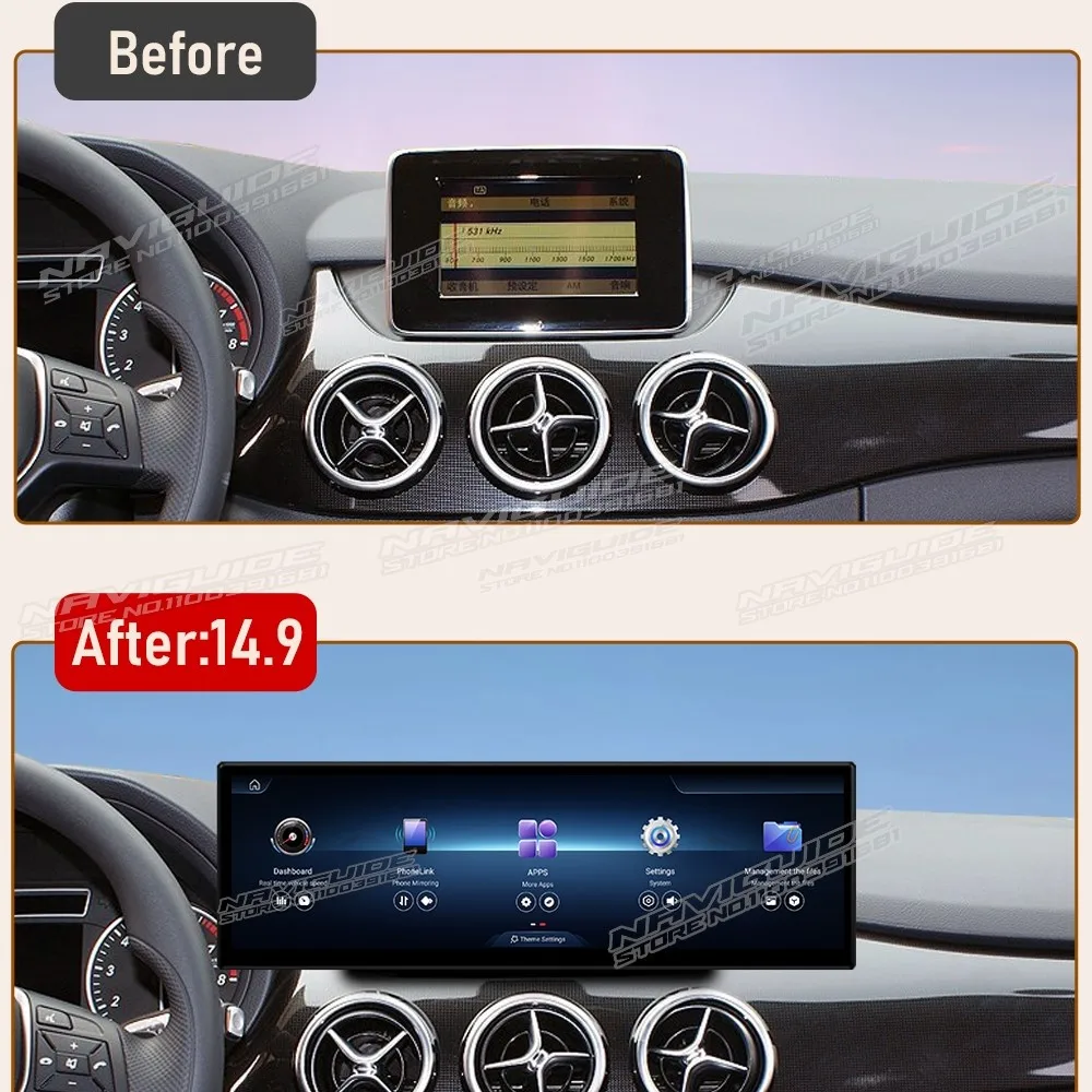 NAVIGUIDE 14.9'' Android 13 For Mercedes Benz W246 2011-2019 Car Radio Stereo Multimedia Player WIFI GPS Carplay Head Unit Navi