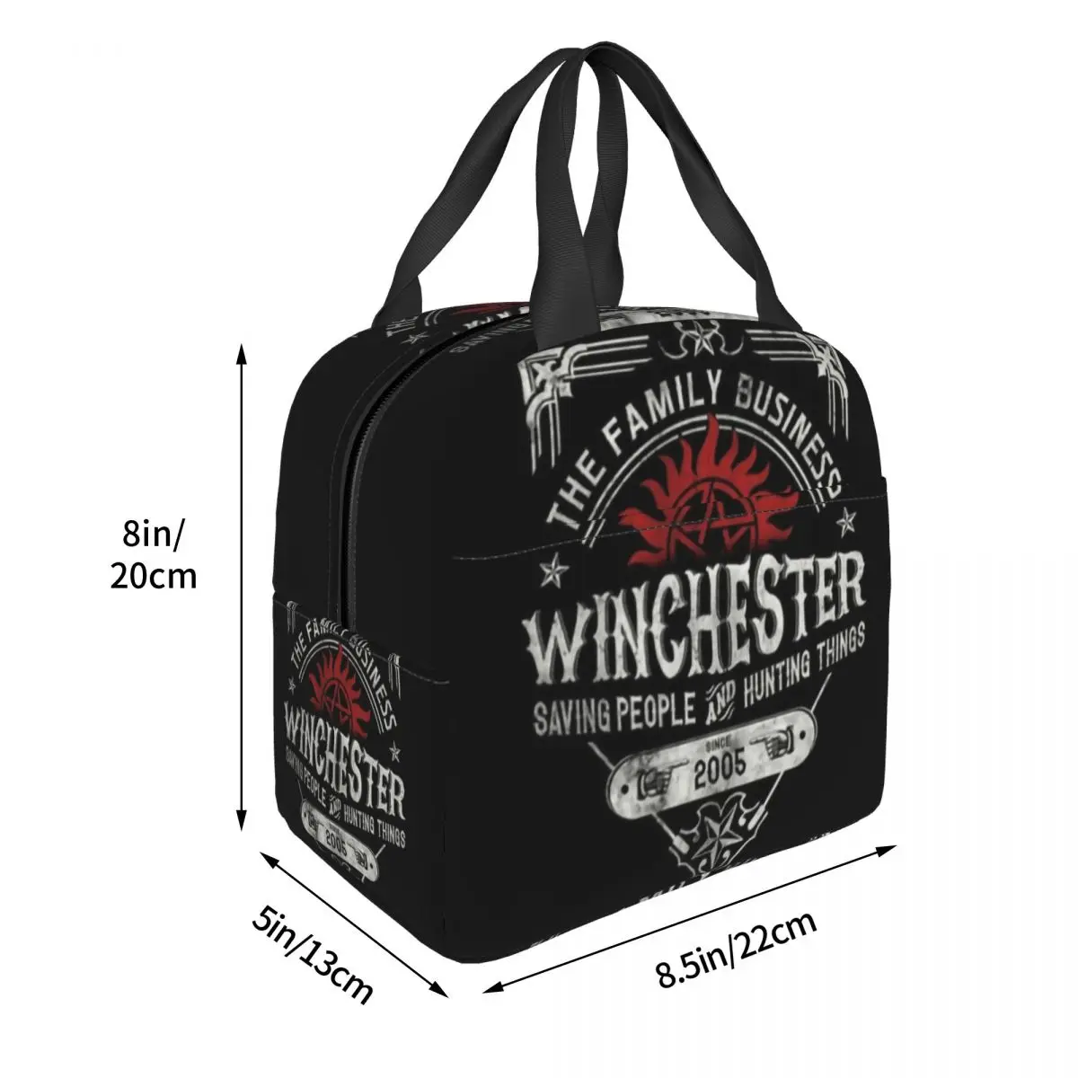 Supernatural Insulated Lunch Tote Bag for Women The Family Business Winchester Things Cooler Thermal Bento Box Outdoor Camping