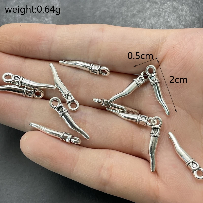 20pcs Antique Silver Gold Color Awl Charms Pendant For Jewelry Making DIY Men And Women Bracelets Earrings Findings Accessories