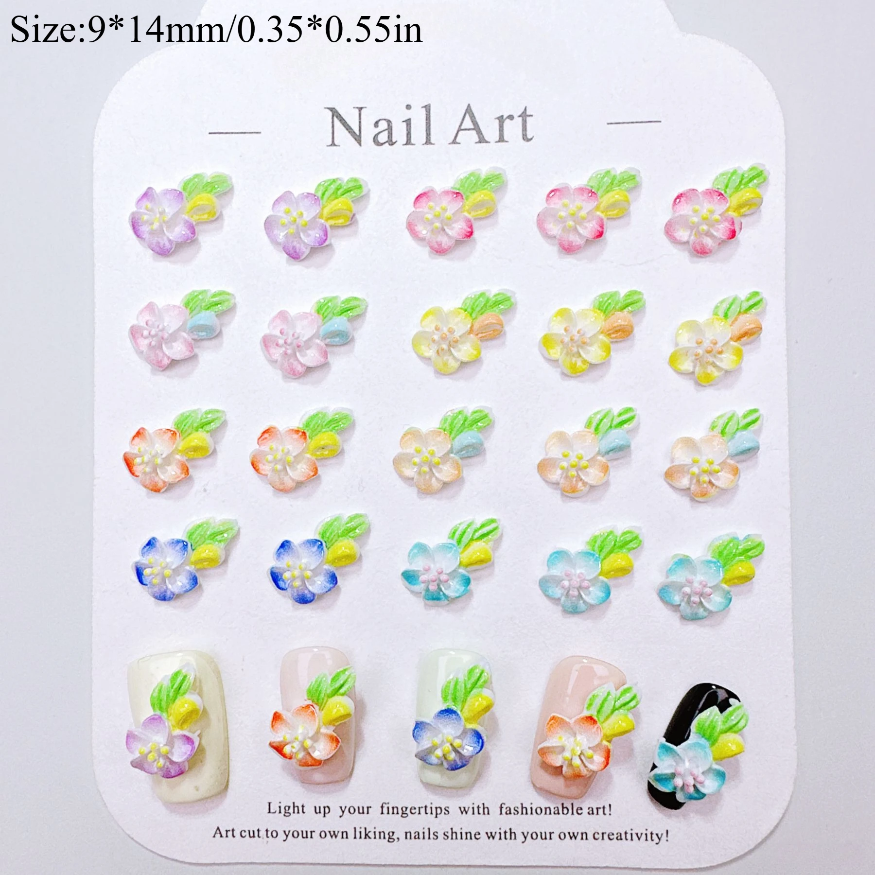 50/100/200Pcs, 9*14mm, Cute, Cartoon, Solid Color, Peach Blossom, Nail Accessories, Stereo, DIY, Phone Case Accessories,