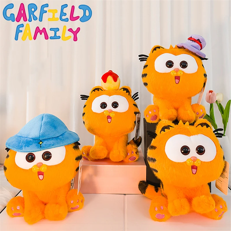 Original Garfield Family Kawaii Plush Toys Cute Anime Garfield Cat Odie Stuffed Animals Plushies Peluche Dolls Birthday Gift Kid